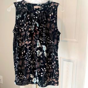 Loft Outlet Sleeveless Blouse with Button Detail